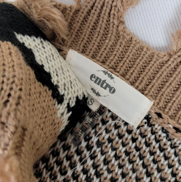 Entro Distressed Leopard Oversized Sweater S - Picture 7 of 7